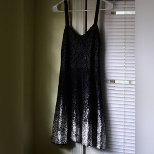 Free people fit and flare foil dress size M